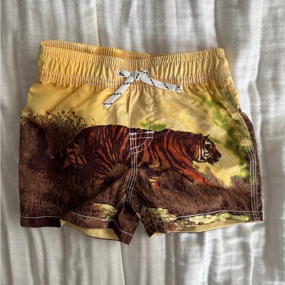 GAP Baby Yellow and White Swim Shorts - Picture 1 of 3